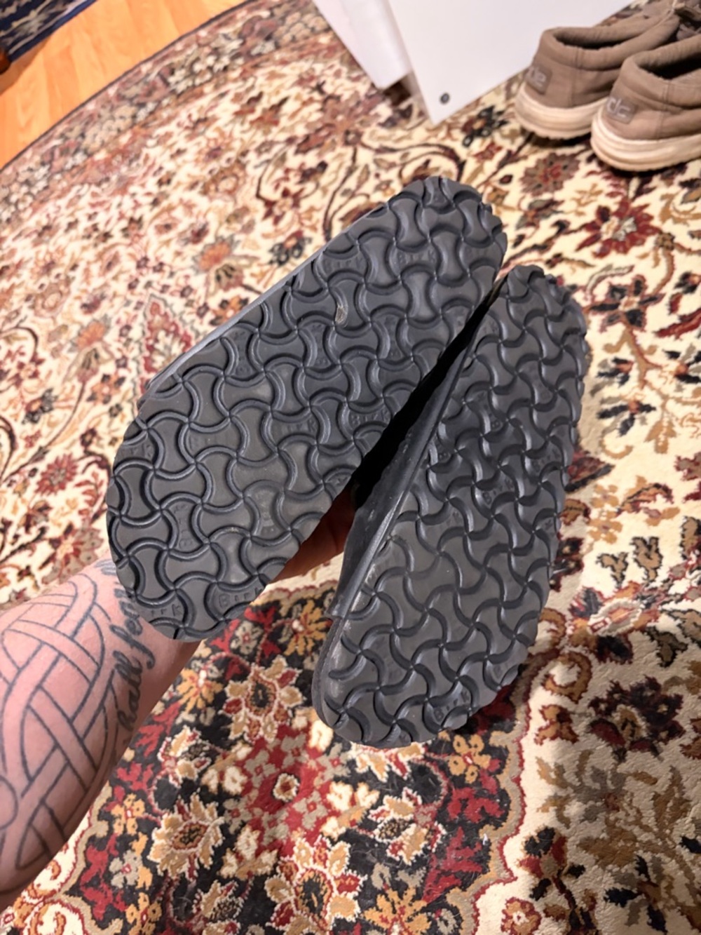 Birkenstock Black Two-Band Slide Sandals - Picture 2 of 2